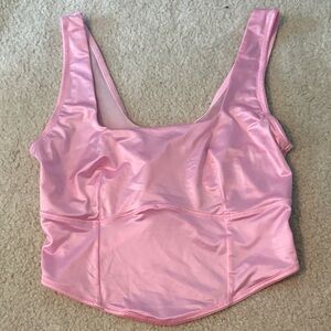 Pink Satin Tank Top